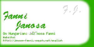 fanni janosa business card